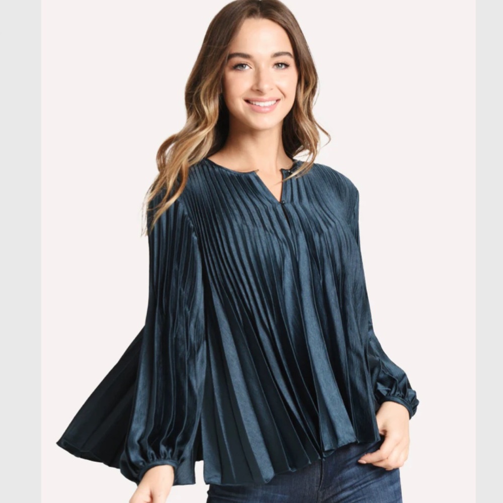 Vince Ladies Pleated Accordion Blouse Holiday Small
